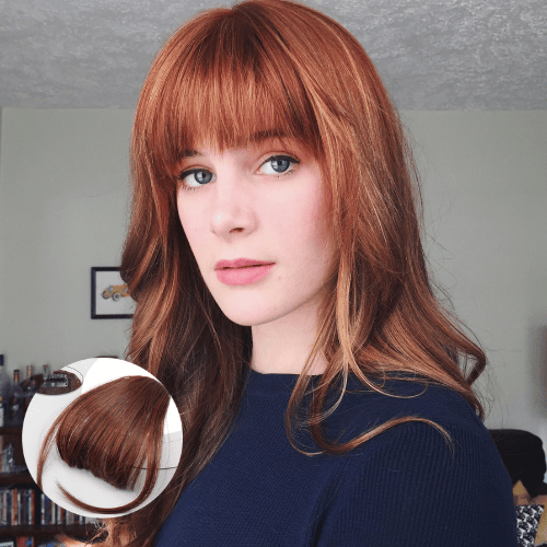 Natural Human Hair Curved Wispy Clip in Bangs
