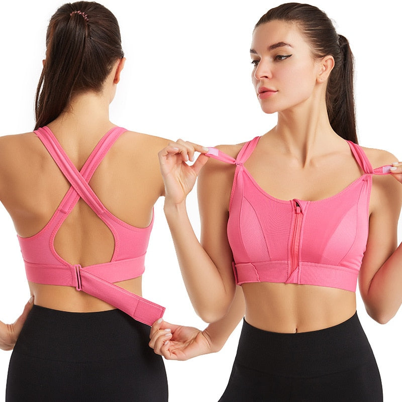 Zippered Wireless Sports Bra: Unbeatable Support and Impact Resistance for High-Intensity Workouts