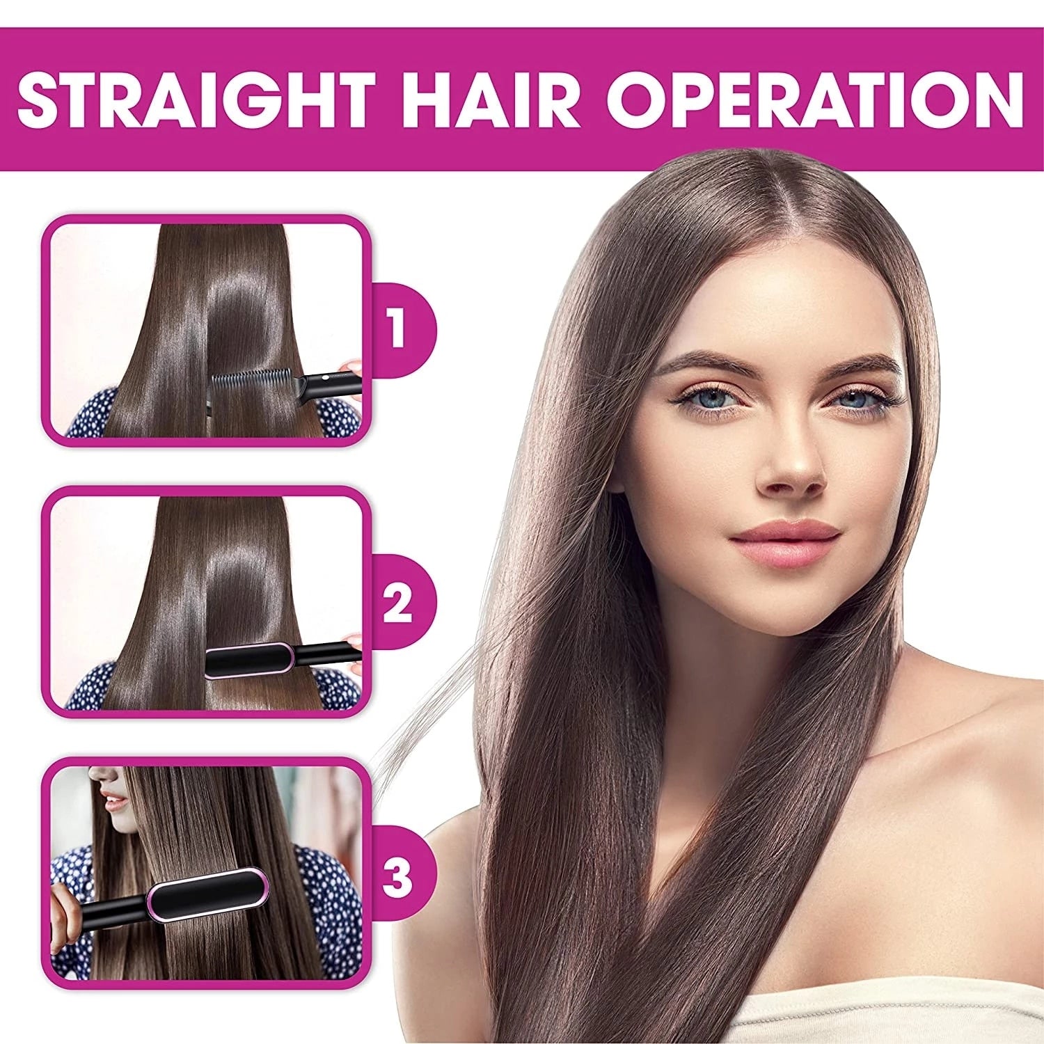 Revolutionary 5-Minute Ionic Hair Straightener Comb - Quick & Easy Styling for All Hair Types